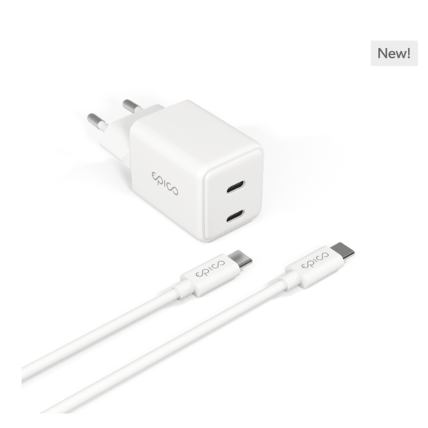 Epico UltraBoost GaN 35W Charger EA35+1.2m USB-C Cable White